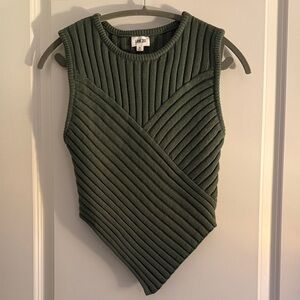 Green Ribbed Tank Top